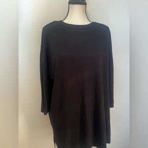 Black Knit 3/4 Sleeve Top- Zara